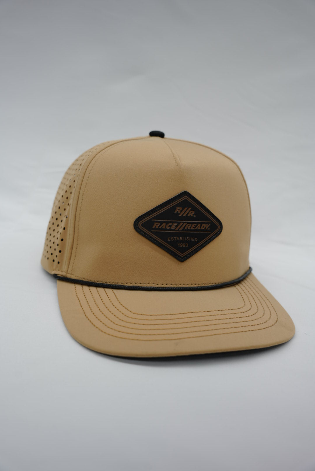 RACE // READY Tan Flat Bill Hat