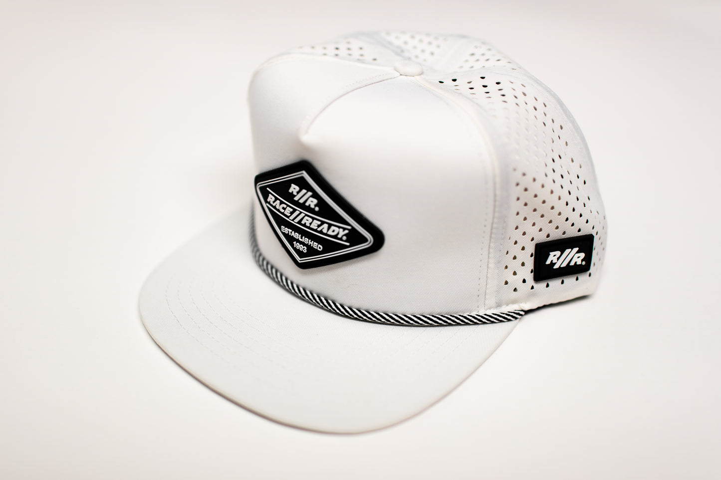 RACE // READY White Flat Bill Hat