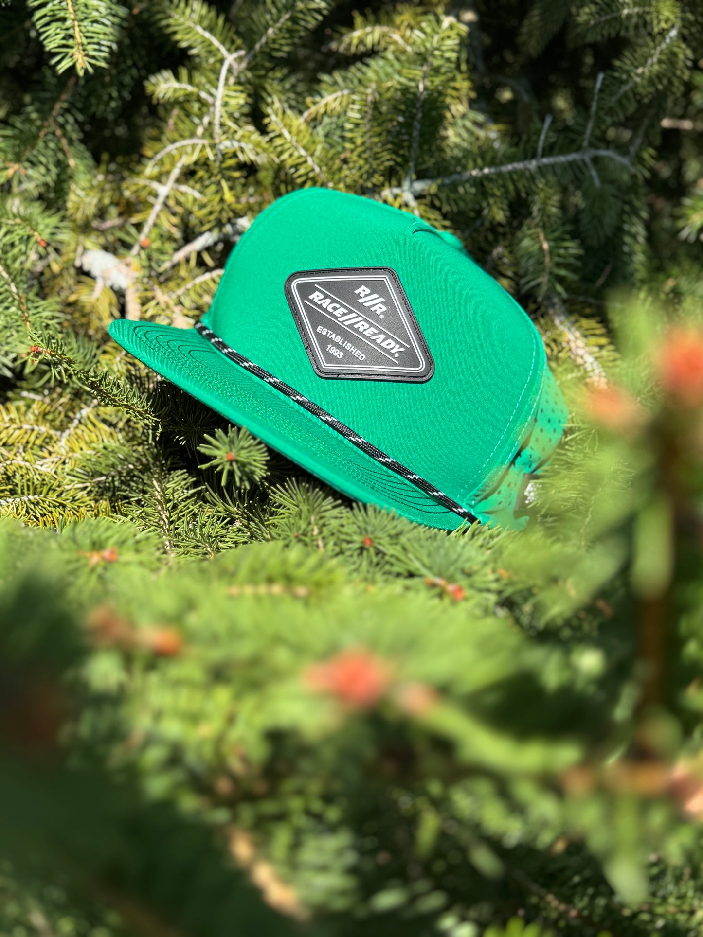 RACE // READY Green Flat Bill Hat